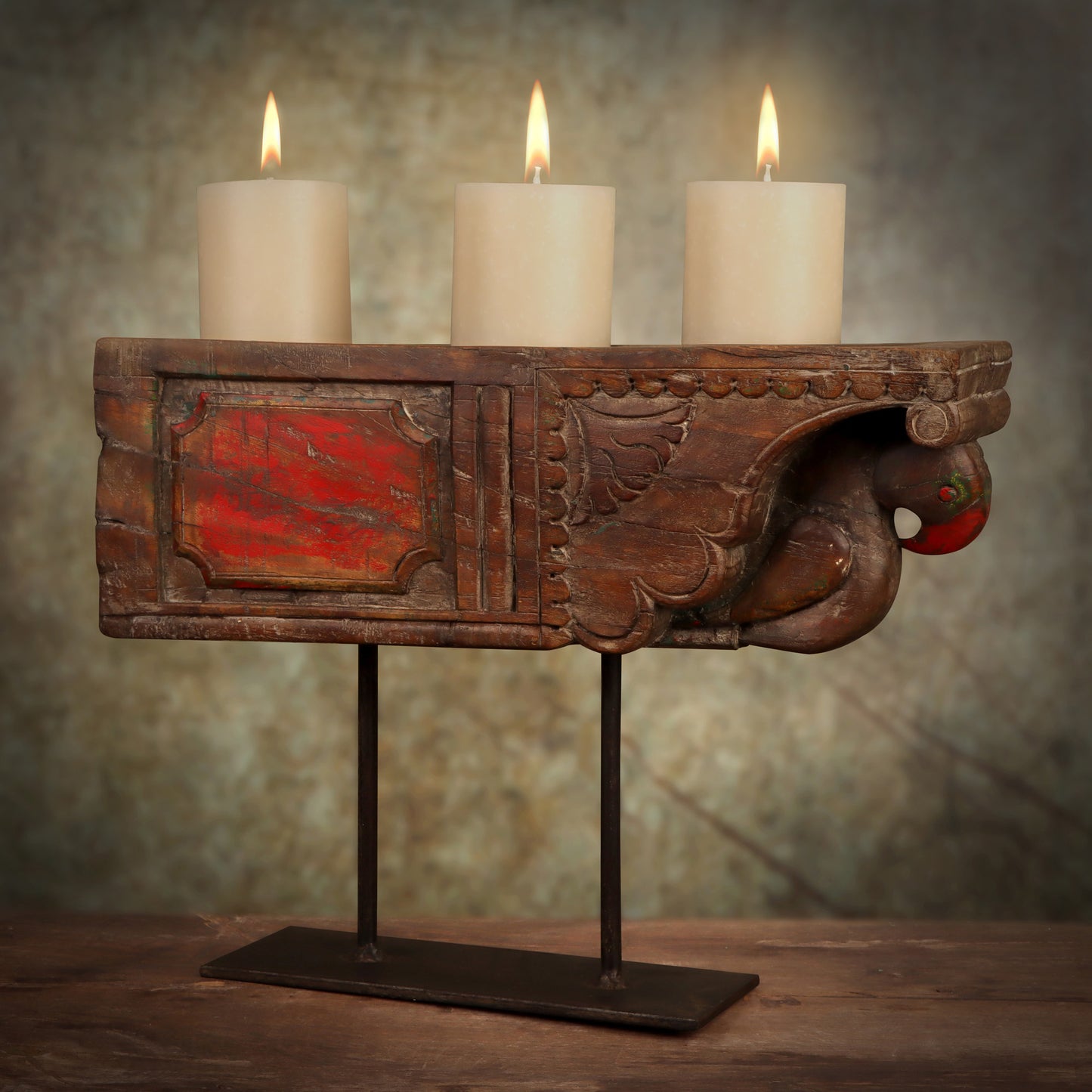 Vintage Carved Candle Stand