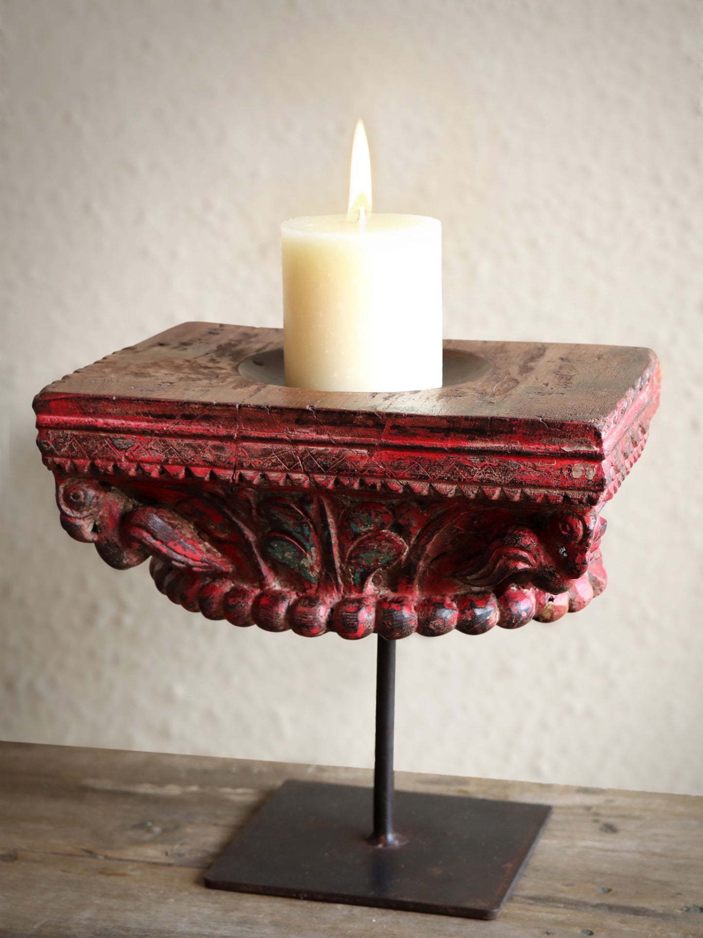 Vintage Carved Candle Stand