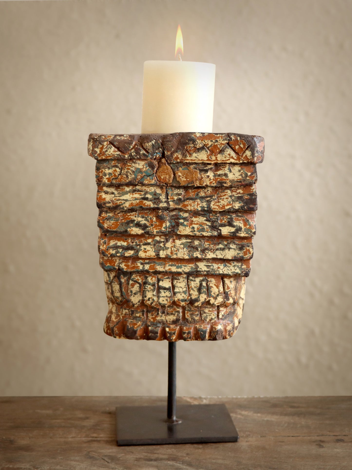 Vintage Carved Candle Stand