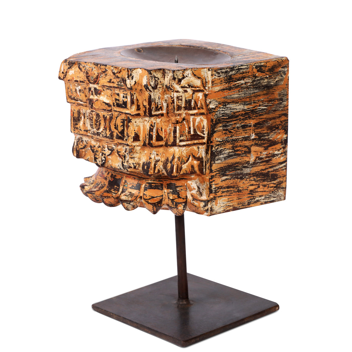 Vintage Carved Candle Stand
