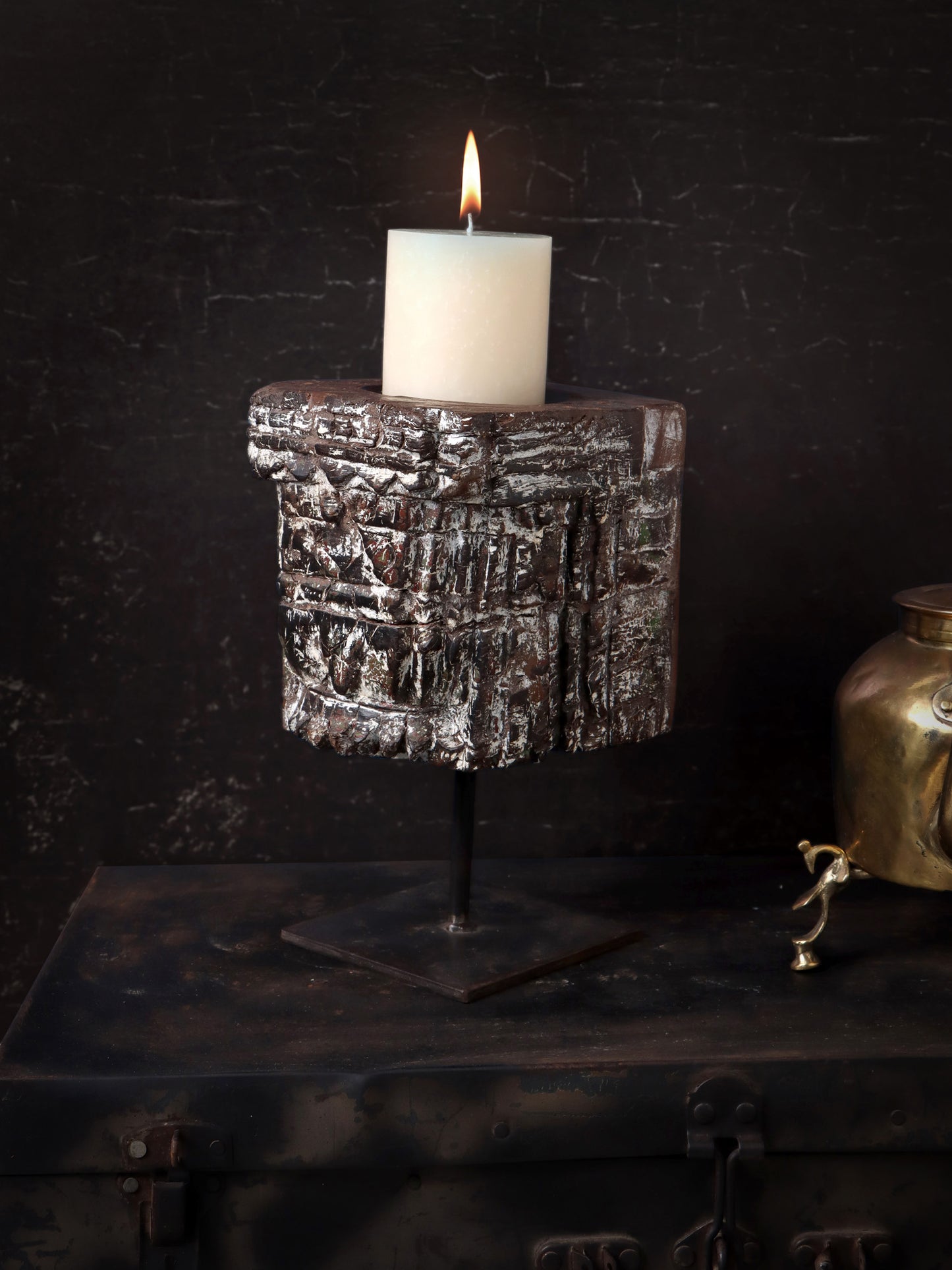 Vintage Carved Candle Stand