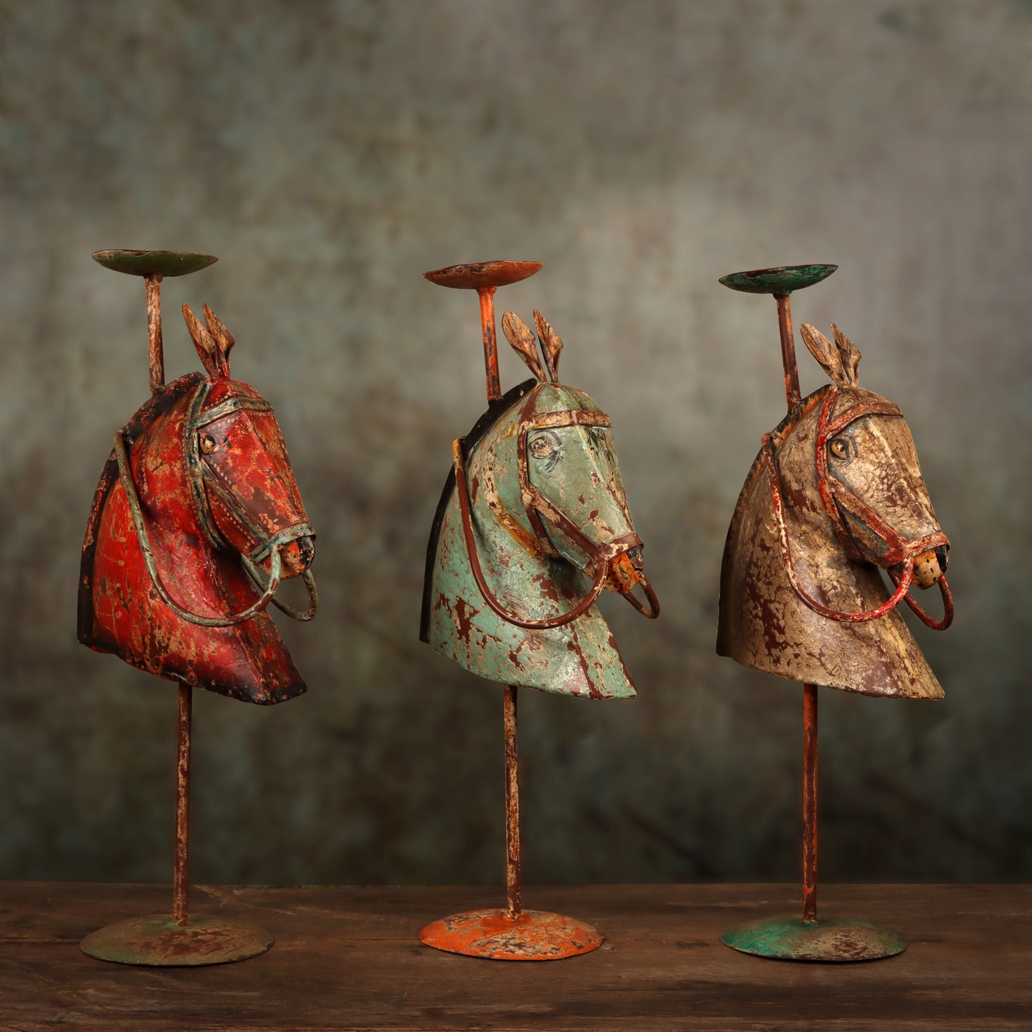 Rustic Horse Candle Stand