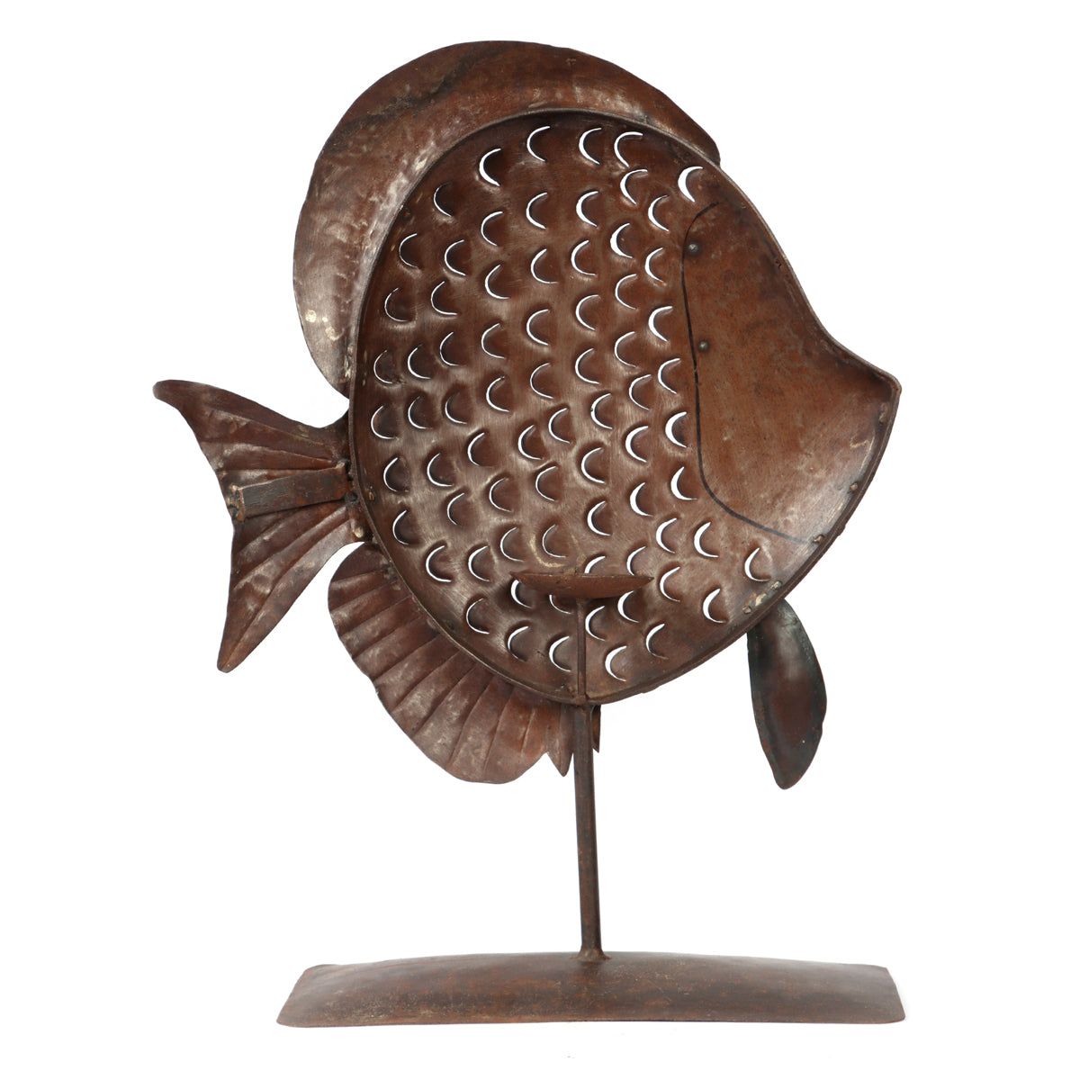 Metal Fish Candle Stand