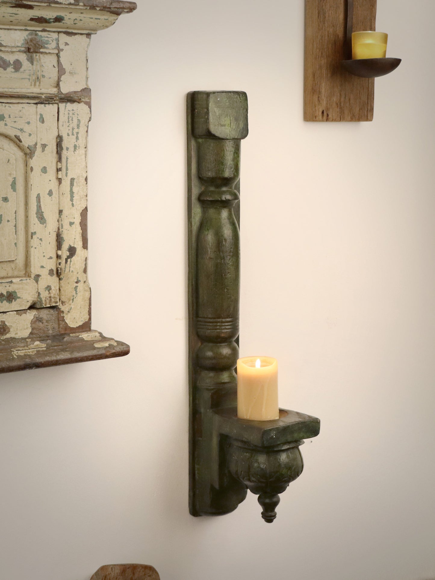 Carved Wall Candle holder