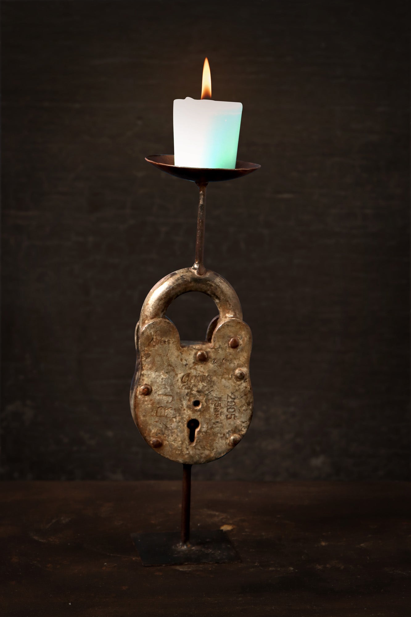 Vintage Lock Candle stand