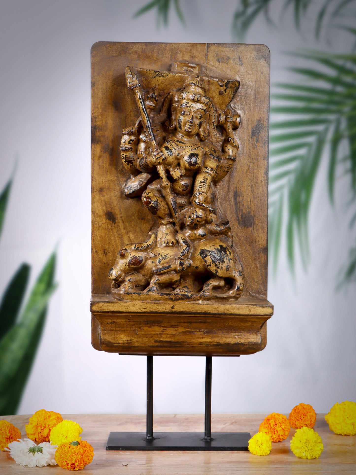 Carved Durga Goddess Panel